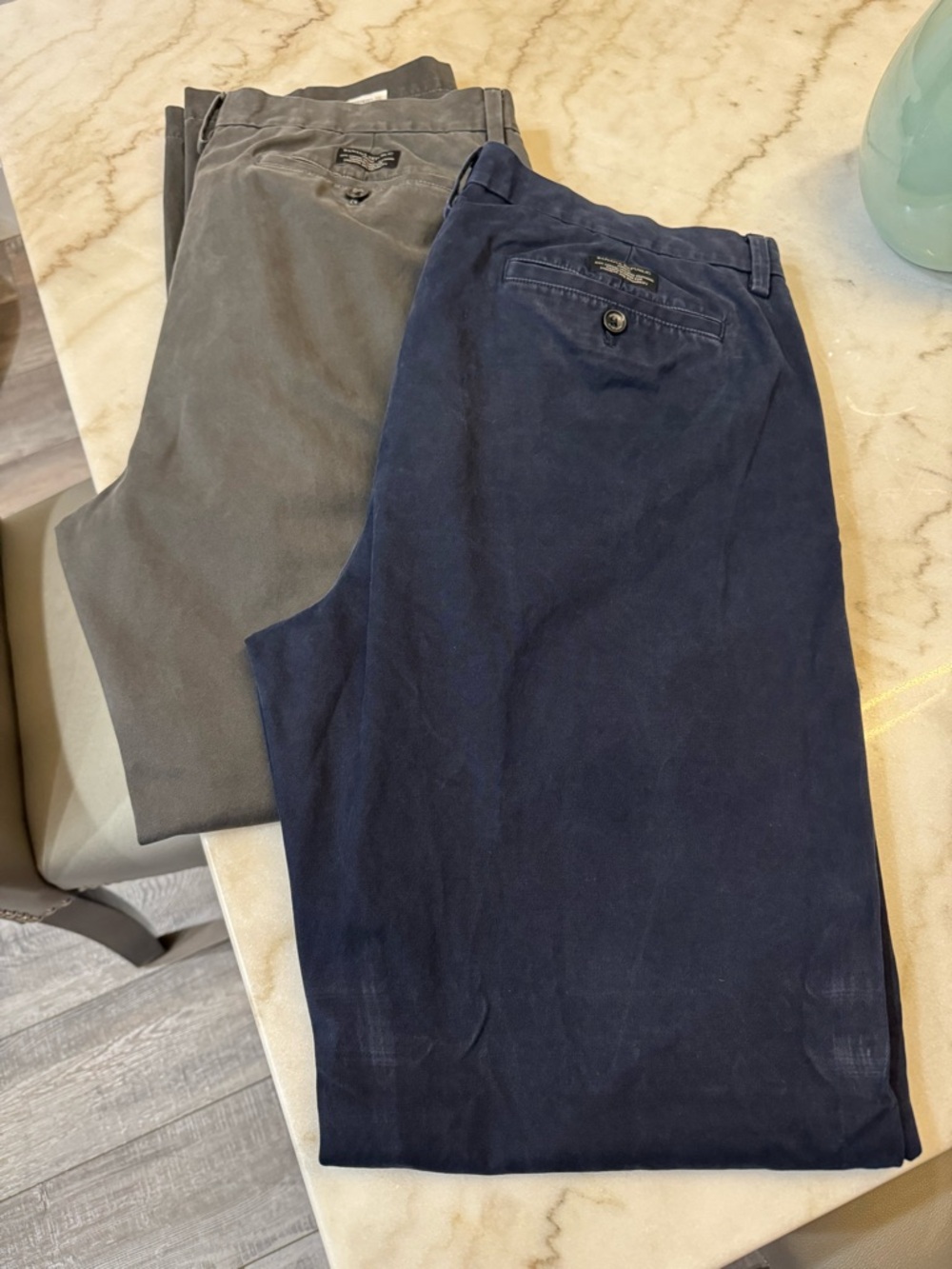 Banana Republic Navy and Gray Men's Chino Pants Pair 36/34